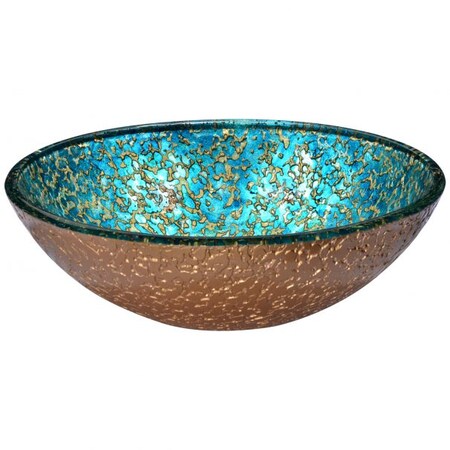 Anzzi Makata Vessel Sink in Gold/Cyan Mix LS-AZ8211